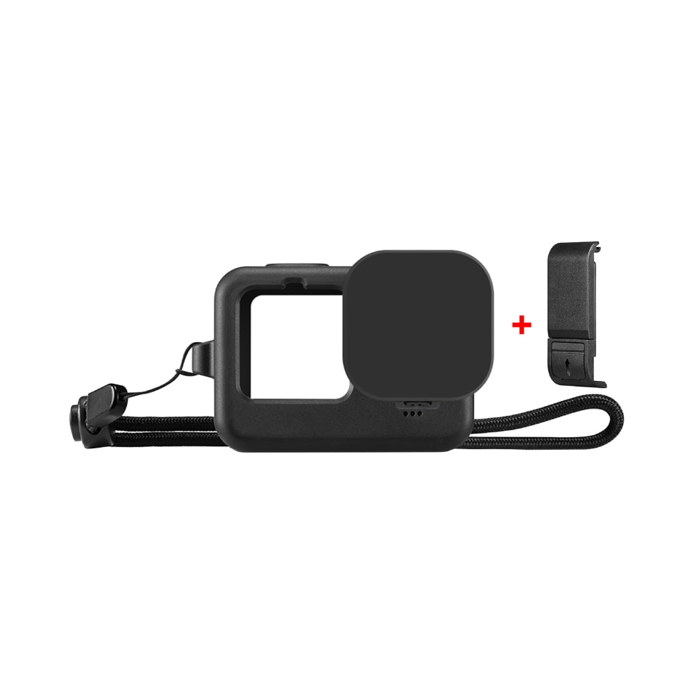 PULUZ Silicone Protective Case + POM Side Interface Cover for GoPro HERO12/11/10/9 Black
