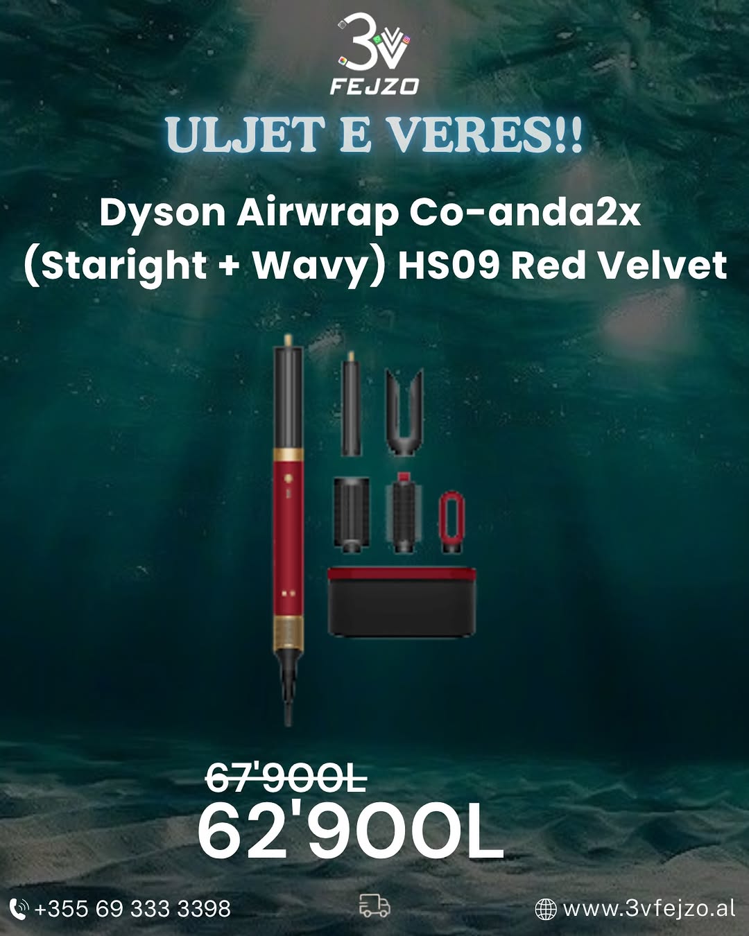 Dyson Airwrap anda2x HS09 Co Straight Wavy Red Velvet