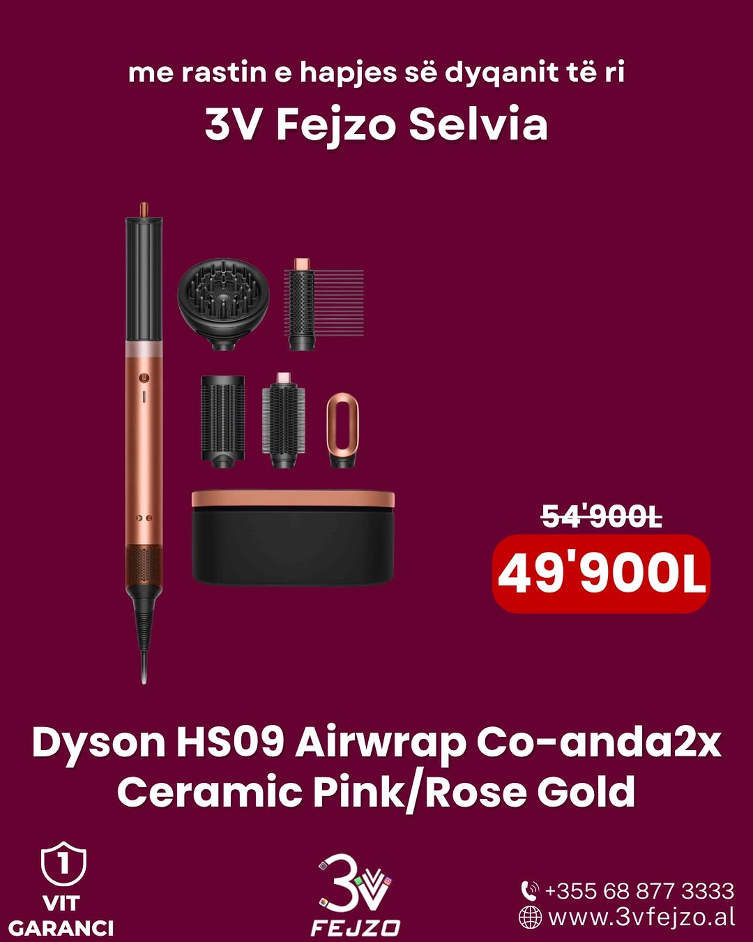 Dyson Airwrap HS09 anda2x Co Ceramic Pink Rose Gold