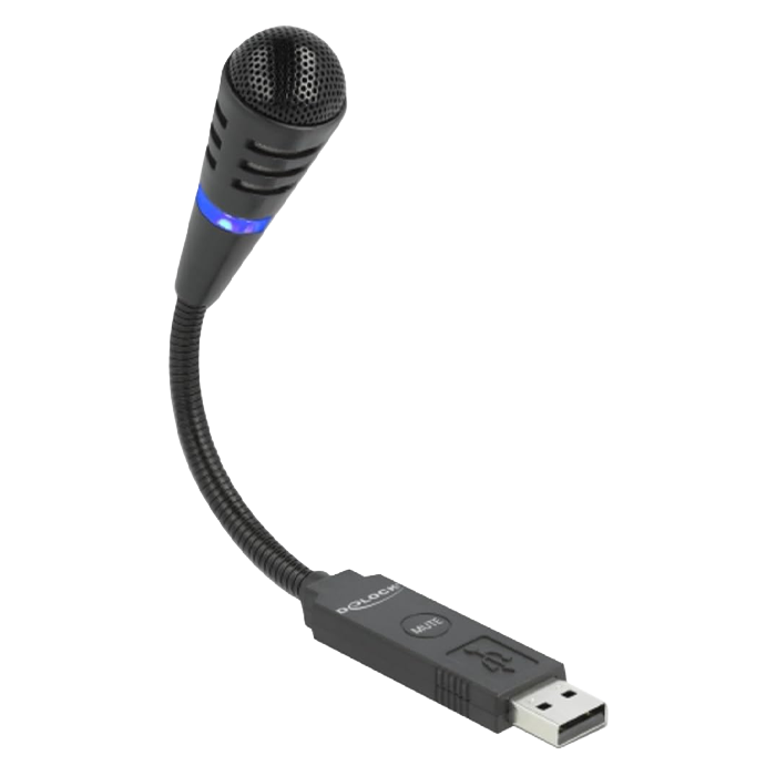 Delock USB Microphone with Gooseneck and Mute Button