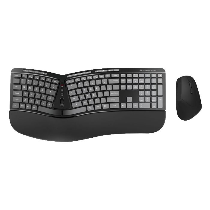 Conceptronic ORAZIO02US ERGO Wireless Ergonomic Keyboard & Mouse Kit