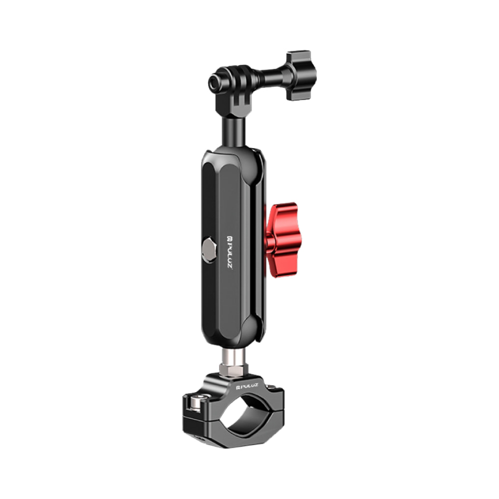 PULUZ Motorcycle Rearview Large Clamp CNC Metal Magic Arm Rod Mount