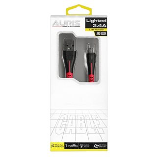 Auris CB24 USB-micro USB Fishë Karikimi 3.4 A Ngjyrë E Zezë 120cm