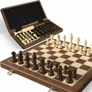 Walnut Staunton Series Chess Set Magnetic Wooden
