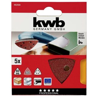 Kwb P80 5-pack Leter Zmerile Trekendore 93 93mm