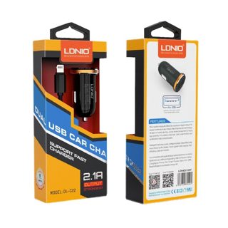 Ldnio DL-C22 USB Car Fast Charging For IOS Devices Black