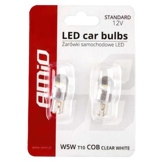 Amio Am-02645 W5W Cob Hpc 2-pack Llampa Led Clear White 2Cp 12V