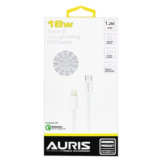 Auris CB19 Fishë Karikimi Lightning-Type-C 18 Ngjyrë E Bardhë 18W 120cm