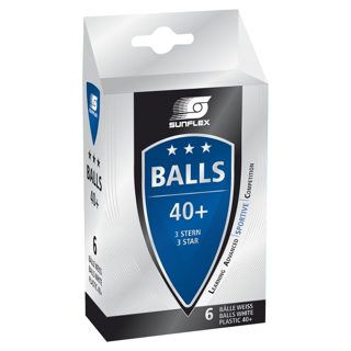Sunflex 3-Star 6-pack Top Ping-pongu 6 PVC Ngjyra E Bardhe