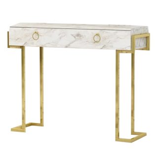Givayo Mary Tavolinë Koridori Strukturë Metali Flori Melaminë Efekt Mermeri 125x39x95.2