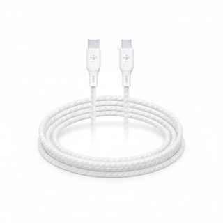 Cable Belkin TO-100 USB-C USB-C Up Watt With 5A Charging And Data Sync Braided Nylon White 3m BEL-0024 20V