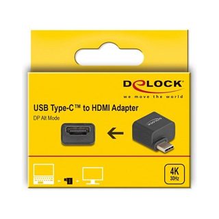Adapter Delock 64256 USB-C To HDMI 4K@30Hz DP Alt Mode Black