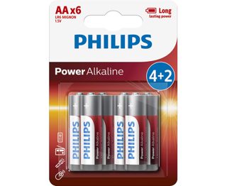 Philips LR6P6BP Bateri Power Alkaline 10 Energy 6 AA