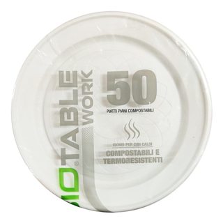 Bio Table 50-pack Pjata Të Cekëta Njëpërdorimshe Biopolimer 22 E Bardhë 1 22cm