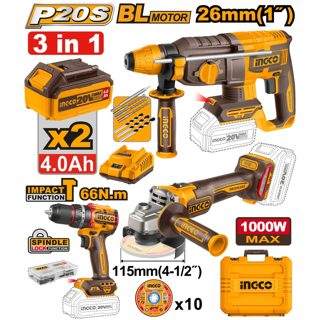 Trapan Me Goditje CIDLI206681 Combo Kit 3Ne1 2 Bateri 4.0 Ah 66Nm Gure Fleksibel CAGLI2715 COSLI241198 20V