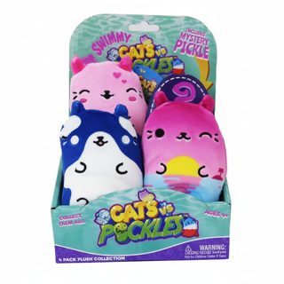 Cats vs Pickles plush 4-pack with surprise pickle