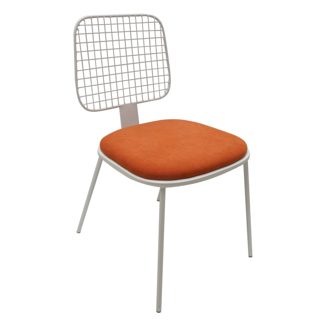 Hogg Bari Strukturë Metalike Tapiceri Tekstili Portokalli E Bardhë 58x45xH82.5