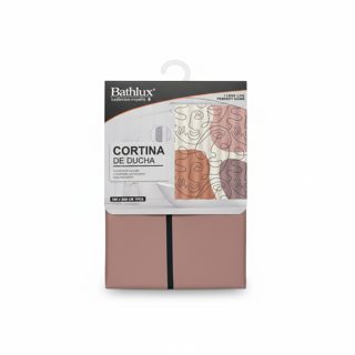 Bathlux Perde Dushi 180x200 Poliester Model Abstrakt Rozë Me Fytyra 180x200cm
