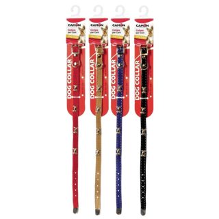 Camon Qafore për qen të vegjël, lëkurë me aksesor metalik, 10×320 mm