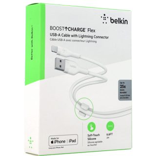 Cable Belkin BoostCharge Flex CAA008BT2MWH USB-A USB-A To Lightning 2m White
