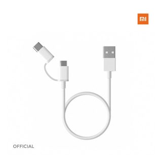Cable Xiaomi 2in1 Mi Micro USB To Type-C USB White 15304 30cm