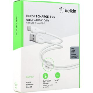 Cable Belkin BoostCharge Flex CAB008BT2MWH USB-A USB-A To USB-C 2m White