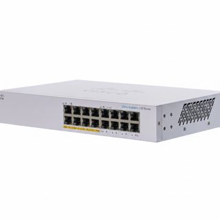 Cisco CBS110 Switch 16 Ports Gigabit Ethernet 10 Unmanaged Power Over Ethernet PoE 1U White -16PP-EU