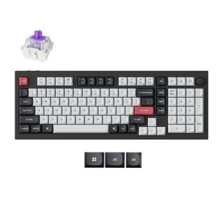 Keychron Q5 HE Q5H-M1 QMK VIA Wireless Bluetooth Mechanical Purple Switch Hot-Swappable Hall Effect 96% US Layout Black White Red