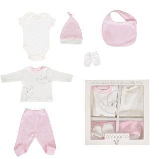 Cangaroo Set veshje për bebe Pambuk 0-3 Muajsh Rozë 6 Pjesë 1