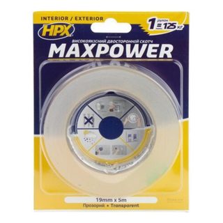 Maxpower HT1905 Biadeziv Transparent Per Riparime Out Indoor X 5m 19mm