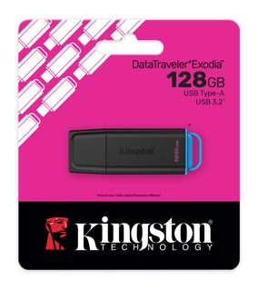 Kingston DataTraveler Exodia 128GB USB Flash Drive USB 3.2 1 Black Blue