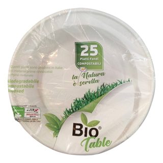 Bio Table 25-pack Pjata Të Thella Njëpërdorimshe Biopolimer 22 E Bardhë 1 22cm