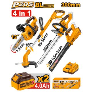 Me Bateri Motosharre CGSLI20128 Combo Kit 4Ne1 2 4.0Ah Motokose CGTLI20018 Krasitese Ligustrash CHTLI20018 Fryrese Gjethesh CABLI20428 COSLI250496 20V