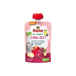 Holle Zebra Beet Pure Frutash Me Mollë Banane Dhe Rrepë 6m+