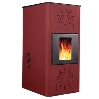 Peleti Me Kaldaje KAMIN-15 Sobe 100-120 1.4-3.8 Ore 1depozite 30 Rendiment 91.9 Ngjyre E Kuqe Rakorderi 1 15kW 3.8kg 30kg
