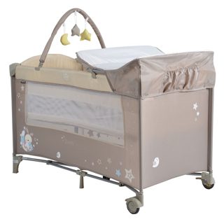Cangaroo Krevat portativ Fëmijë 2 Nivele 120x60x77 Bezhë 1