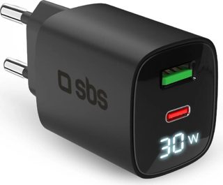 Karikues Sbs TETRGANLCD1USB1C30K Celulari GaN LCD Usb C Black 30W