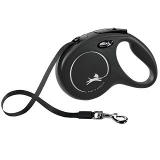 Flexi Classic M litar drejtues për qen 5 m 25 kg i zi