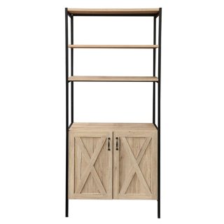 Bebou Raft shumëfunksional Strukturë Metali 3 Nivele Mdf E Zezë 80x40xH180cm