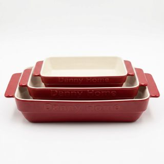 Danny Home Set Tavash Pjekjeje Porcelani Drejtkëndëshe Ngjyrë E Kuqe