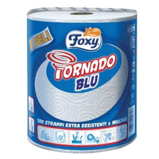 Foxy bobineta tornado blu 300strappi Carta Cucina