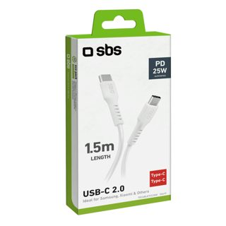 Sbs TECABLETCC20W Kabell Type C To Type C 1.5M White
