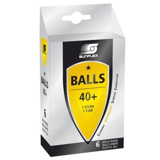 Sunflex 3-Star 6-pack Top Ping-pongu 1- 6 PVC Ngjyra E Bardhe