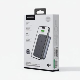 Ugreen PB761 10,000mAh Power Bank Qi2 Magnetic Wireless Charging Up To 1x USB-C PD Input Output Black Model 45763 15W 30W