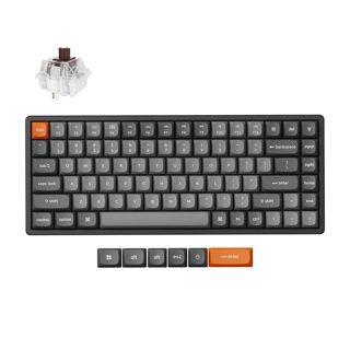 Keychron K K2 Max K2M-J3 QMK VIA Wireless Bluetooth Mechanical Brown Switch Hot-Swappable 75% US Layout Black Grey K2M-J3