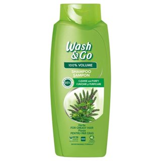 Wash & Go Herbal Cocktail Shampo Flokësh Për Volum Me Efekt Purifikues Plastikë 675 E Gjelbër 1 675ml