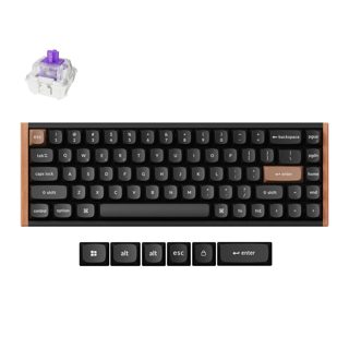 Keychron K6 K6H-F1 HE Wood Mechanical Wireless Bluetooth BT5.1 Magnetic Switch 65% US