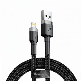 Baseus 5A 2m USB-A To Lightning Cafule 5V-1 Charging And Data Sync Braided Black CALKLF-C19