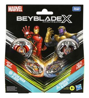 Beyblade X & Marvel Collab Iron Man 4-80B VS Thanos 4-60B