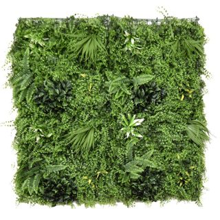 Giardino Verde Roma Dense Fern Gardh Me Gjethe Artificiale 100x100 M² 1516 Gjethe M² Ngjyra Jeshile Me Të Bardhë 100x100cm 2950gr